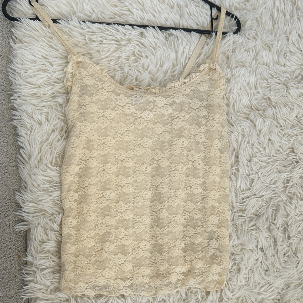 Old Navy Cream Lace Camisole Tank Top